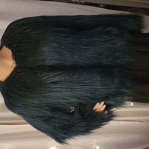 Womens Furry Faux Green Coat Size XXL